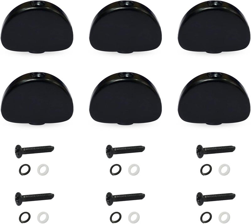 MAXCHEER 6PCS Metal Big Square Shape Guitar Tuning Peg Tuners Machine Head Replacemen Buttons knob Handle Tip (Black Semicircle) - Image 1